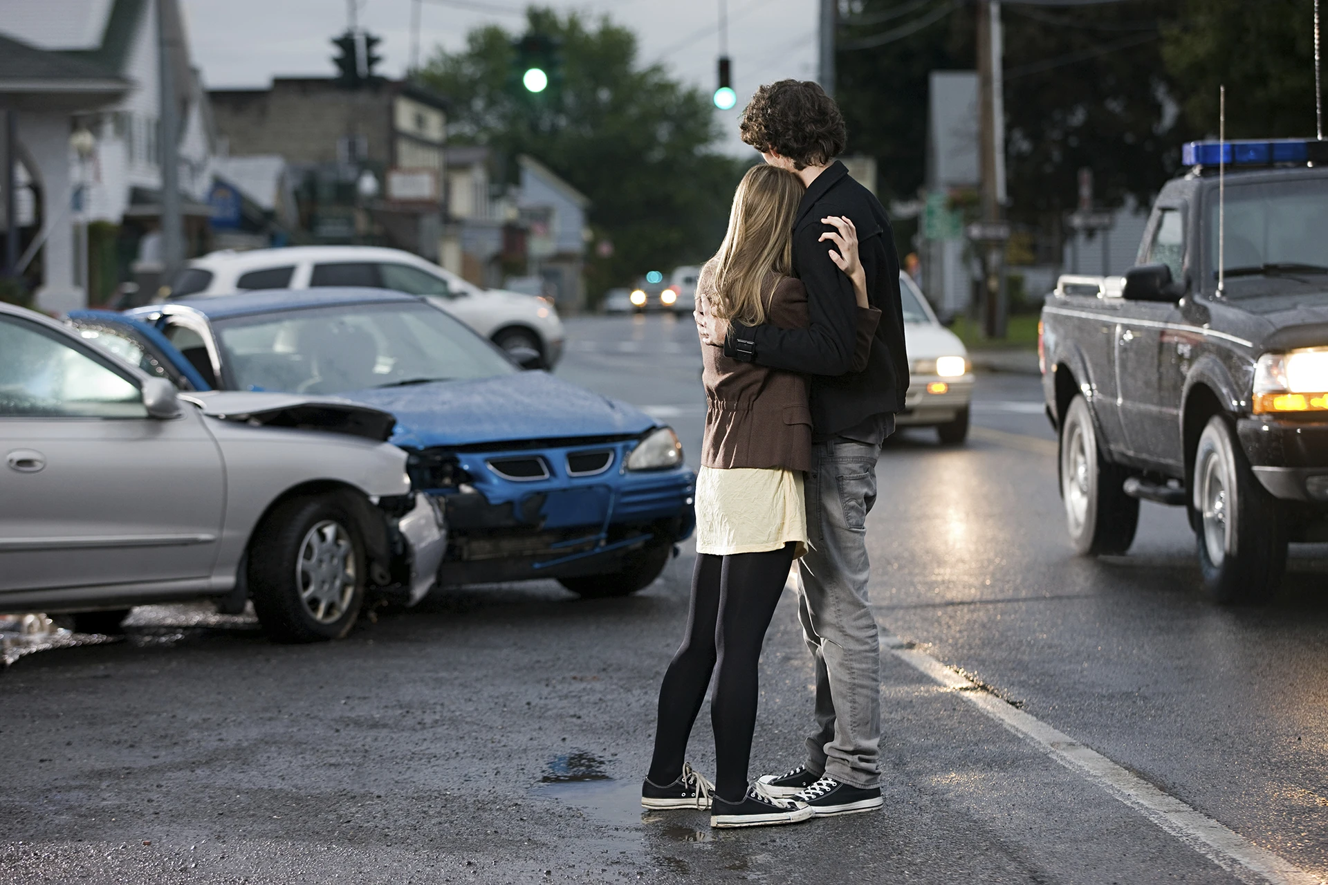 California car crash scene — LA Accident Firm automobile injury lawyers