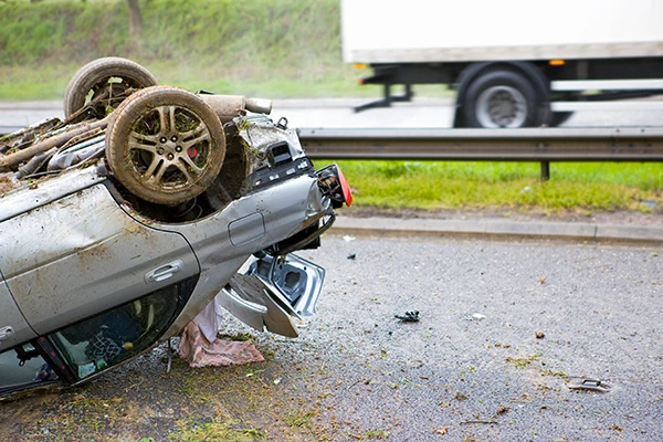 Injured driver after a California automobile collision
